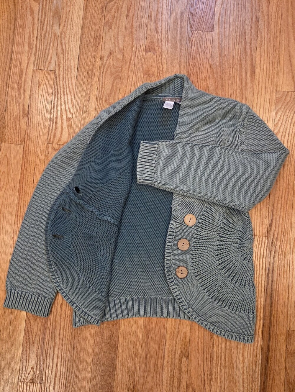 100% Cotton Chunky Knit Cardigan By Isabella Bird Size MP